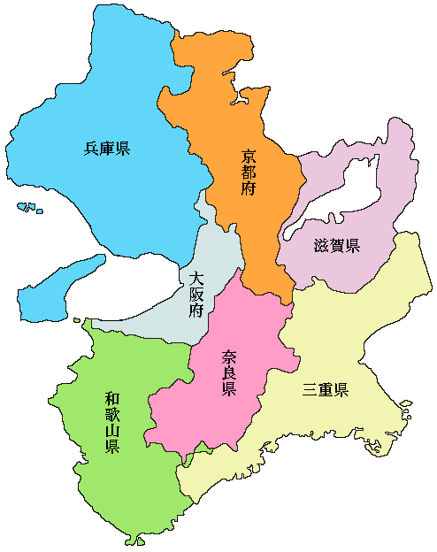 子供向けぬりえ 無料印刷可能近畿 関西 地図 イラスト